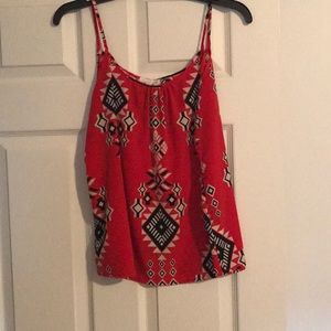Red, white, and black tank top
